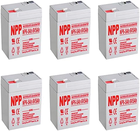 NPPOWER NP6-5AH 6V 5AH Bateria recarregável com chumbo selado ácido 6v 5 ah bateria para passeio em brinquedo, sistema