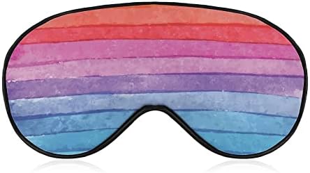 Máscara ocular de cores arco -íris com alça ajustável para homens e mulheres noite de viagem para dormir