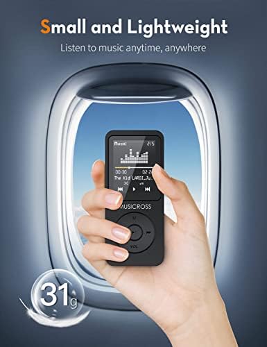 Musicross Bluetooth 5.2 MP3 MP4 Player 8 GB MP3 portátil para crianças, Build-In HD Speaker/Photo/Video/FM/Recorder/E-Book Reader, suporta até 128 GB