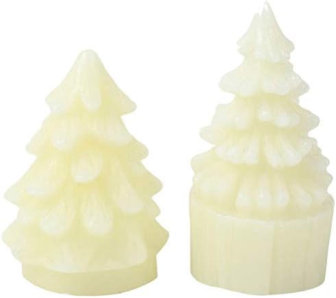 Kesyoo 1 Conjunto 2 PCs Luzes de Natal da Árvore Decorativa Lâmpadas de vela eletrônica Ornamentos de Natal