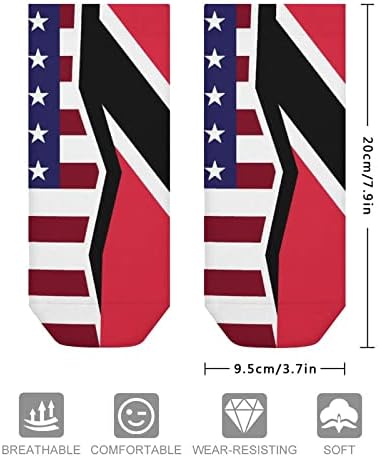 American e Trinidad Tobago Flag de meias de baixo corte masculinas de tornozelo masculino no inverno meias de inverno para o treino de corrida