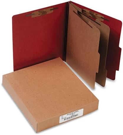 Produtos ACCO - ACCO - PASTER DE CLASSIFICAÇÃO DE 25 PONTOS, Letra, 6 seções, Terra Vermelha, 10/Box - Vendida como 1 caixa - seccionada