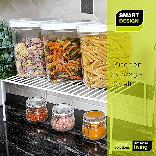 Smart Design Gabinet Storage Shelf Rack - Conjunto de 6 - grande - 8,5 x 16 polegadas - fio de metal de aço - revestimento resistente