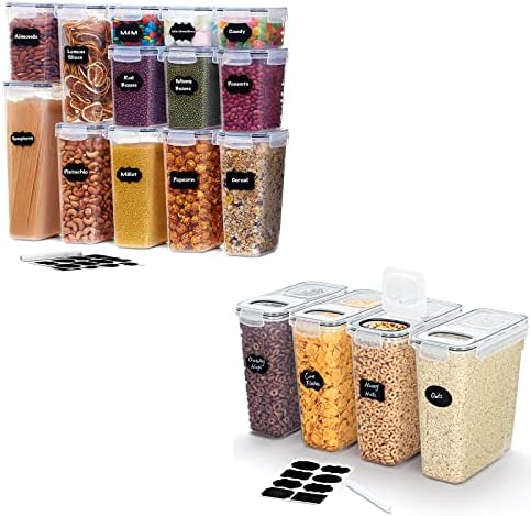 LifeWit 13pcs Aertuto contêineres de armazenamento de alimentos 4pcs Armazenamento de recipientes de cereais com tampas flip-top