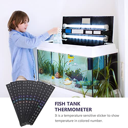 IPLUSMILE 10PCS Tanque de peixes Tans de peixes Tira aquário Aquário Adesivo de temperatura Termômetros adesivos Decalque para