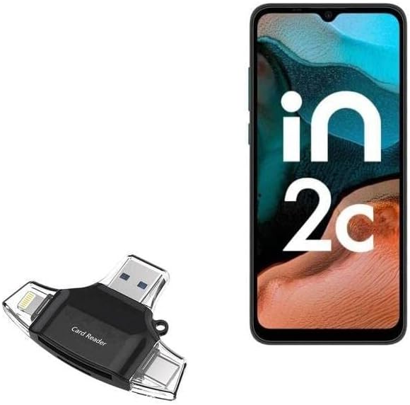 BOXWAVE SMART GADGET Compatível com Micromax em 2C - AllReader SD Card Reader, MicroSD Card Reader SD Compact USB para Micromax em 2C - Jet Black