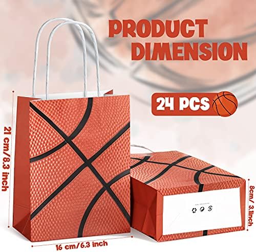 24 Peças Favoras de basquete Bolsas de basquete Presente bolsas de guloseimas Basketball Treat Candy Bags Sports Sacos de