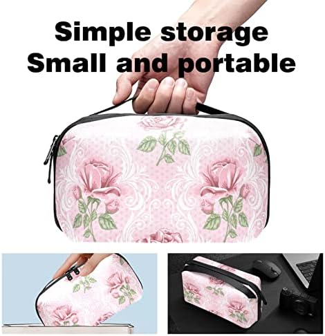 Bolsas de bolsas portáteis de organizador eletrônico Rose Travel Sagra para discos rígidos, USB, cartão SD, carregador, banco de energia, fone de ouvido