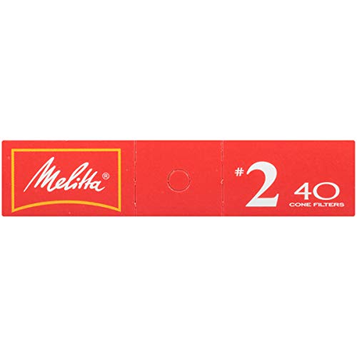 Melitta 2 Cone Coffee Filters, branco, 40 contagem