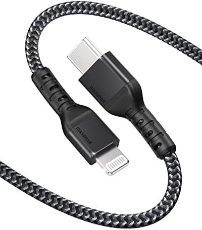 Maxonar USB C To Lightning Cable 3ft, [Apple MFI Certified] Charger do iPhone Charging Fast Candided Cord compatível com o