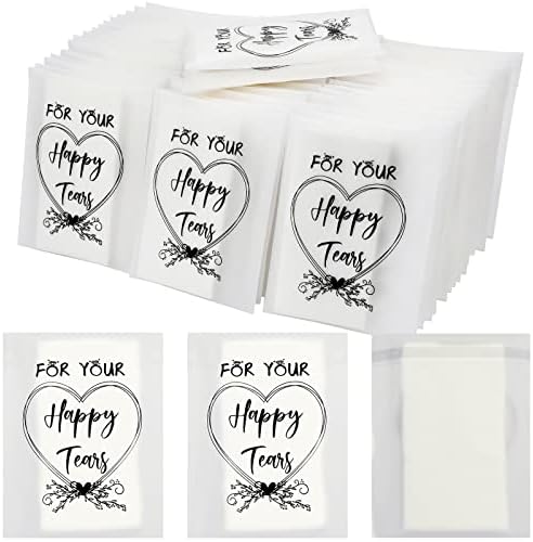 60 pacotes Tamanho da viagem Tecidos de casamento para suas lágrimas felizes, maços de lenços de papel individuais