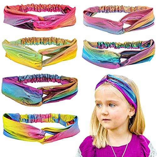 Frog Sac 6 PCs Sereia Bandas de cabeça atadas para meninas, acessórios para cabelos de menina, cravos de cabeça para crianças, faixas