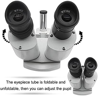 DLOETT 10X-20X-30X-40X Microscópio estéreo binocular Microscópio Industrial Iluminado c/ocular para reparo de relógio PCB Inspeção