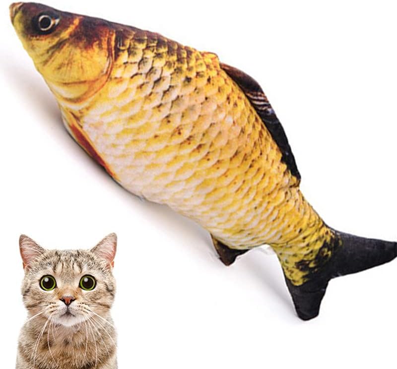 Brinquedos de catnip - simulação em forma de peixe catnip boneca animais de estimação travesseiro travesseiro realista interativo mastigar brinquedos para suprimentos de gato