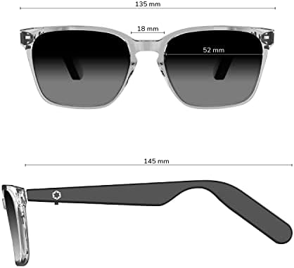 Lucyd - óculos de áudio Bluetooth - óculos de homens e mulheres com proteção UV - ouvido aberta, ruído cancelando microfones sem fio,