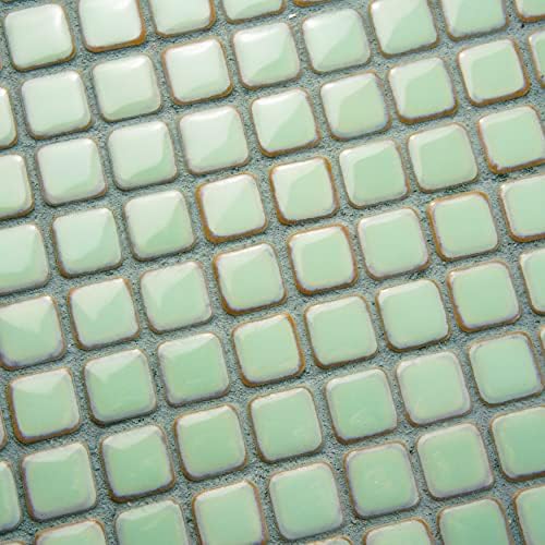 Somertile Hudson Diamond Light Green 12,38 x 12,38 Mosaico de porcelana Tile