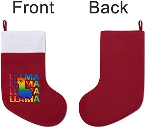 Tie Dye Rainbow Llama meias de Natal Saco de Presente de Gifra para lareira de férias em família Ornamento de decorações penduradas