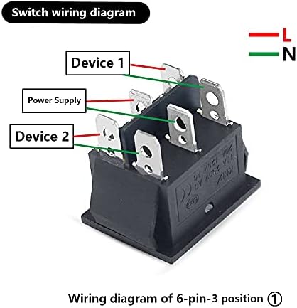 Bkuane KCD4 1PCS Rocker Switch Power Switch On-off-O-OFF POSIÇÃO 6 Equipamento elétrico com interruptor de luz 16A 250VAC/20A 125VA