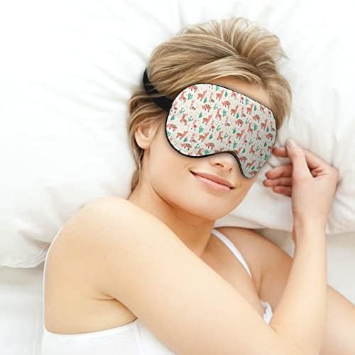 Lhama em uma máscara de sono em nuvem máscara ocular portátil suave com alça ajustável para homens mulheres