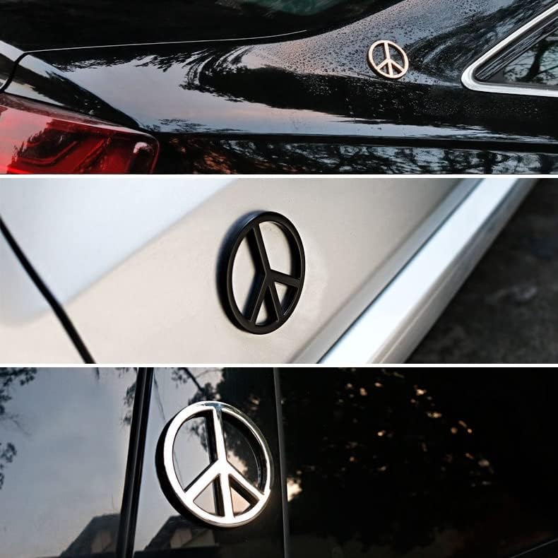 Adesivo de carro de sinal de paz, símbolo de paz decalque, sem distintivo de emblema de metal de guerra para automotivo, motociclo