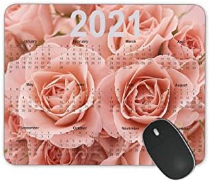 JNKPOAI 2021 ROSE CALENDAR MOUSE PAD Custom Mouse Pad Anti-Slip Mouse Pad para Office