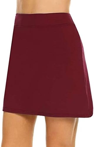 Saias de tênis com calça plissada fluida com shorts para mulheres altas cintos de golfe 2 em 1 treino de cores pura CULOTTES Mini -saia