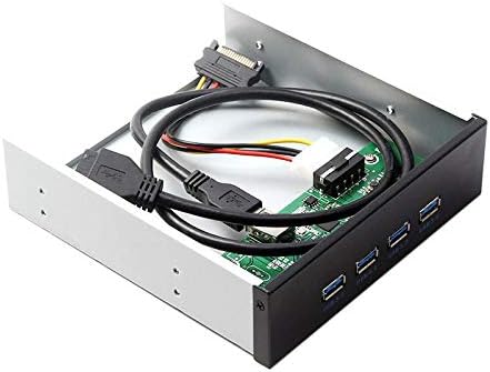 JSER USB 3.0 Hub 4 Portas Painel frontal do cubo para a placa-mãe 20pin 19pin Cable conector do conector compatível com o CD-ROM Bay de 5,25