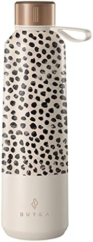 Pacote Burga do iPhone 14 Pro Phone Case e Isolled Water Bottle Almond Latte Pattern - fofo, elegante, moda, luxo, durável, protetor, para mulheres e meninas