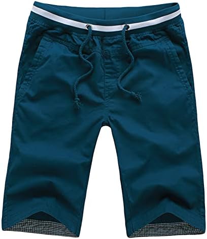 Shorts de cordão ajustável casual masculino