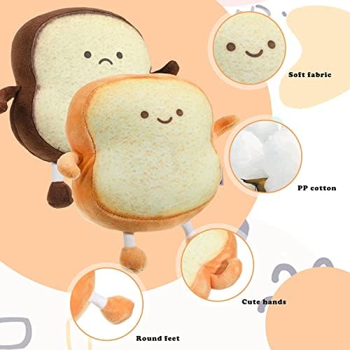 2 peças Tronde travesseiros de pão Almofadas de formato 2 Estilos Funny Food Pão travesseiro Facial Expressão facial