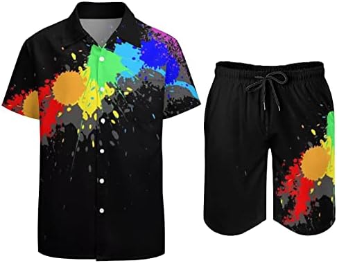 Camisas de treino de verão BMISEGM para homens masculinos de verão lazer Hawaii Seaside Holiday Beach Digital 3D Mens de altura