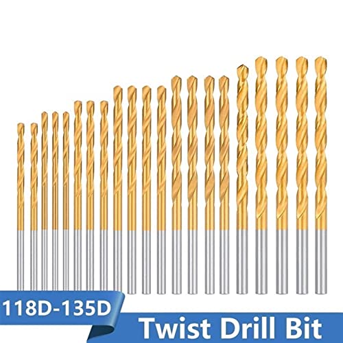 Twist Bit Bit Bit com revestimento de titânio Furções de metal hss broca de pistola para fruto da ferramenta de madeira