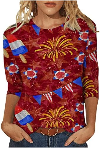 Vifucz Independence Day Flag Star Graphic Camise