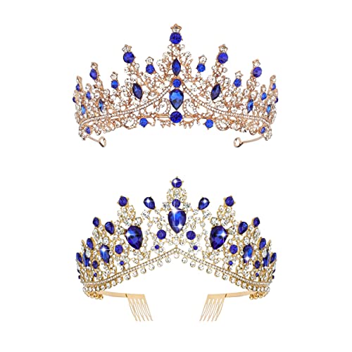 Tiara de casamento de cristal tobatoba para mulheres coroa para mulheres rainha real coroa bandeira de cabeça de cabeça de metal