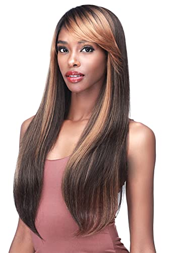 Bobbi Boss Longo peruca sintética reta -m1031 Juanita, longa reta com peruca de estilo Bang, perucas de cores especiais com perucas altas resistentes ao calor