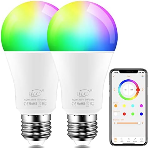 ILC Alteração de cor Lâmpada LED rgbw controlada por aplicativo, sincronização com música, RGB reduzível RGB de 60 watts