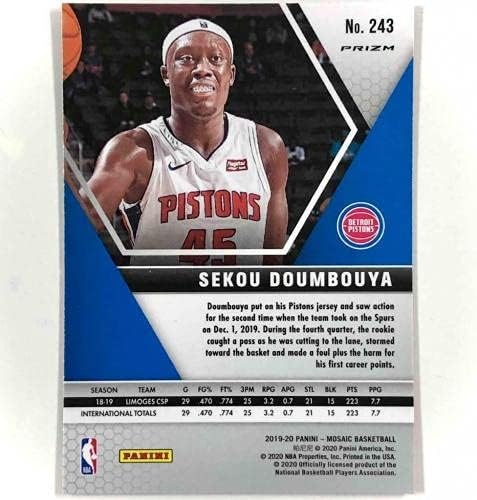 2019-20 Panini Mosaic 243 Sekou Doumbouya RC Choice Red Green Prizm ROOKIE CART