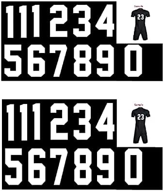FanBrilliant 24pcs 0 a 9 números de 8 polegadas de altura para camiseta esportiva ferro de camiseta em números de