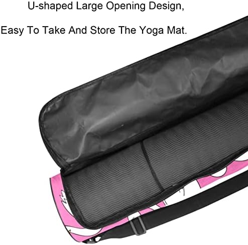Happy Swan Crown Heart Heart Sar Pink Background Yoga Mat Carrier Bag com alça de ombro de ioga bolsa de ginástica bolsa