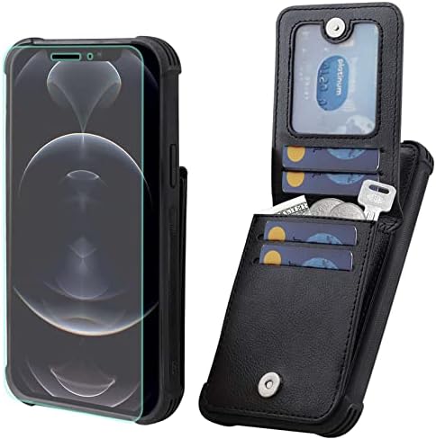 Caixa da carteira do iPhone XR, Coloque magnético de couro Vanavagy Flip Flip Folio Chopleof Phone Top [Protector de tela] Com