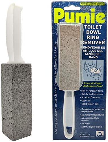 Removedor de anel de tigela de vaso sanitário de pumie, TBR-6, pedra de pedra-pomes cinza com alça, remove manchas feias