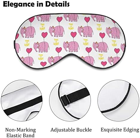 Máscara de sono elepante rosa tampas de máscara de olho macias e vendidas com cinta ajustável para homens mulheres