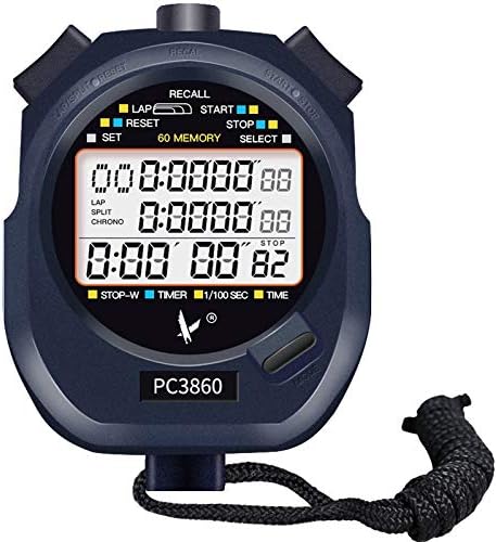 Stopwatch de salto Timer profissional 3 Raw 30/10/100 Lap Split Memory com tela extra grande digital para cronômetro de cronômetro