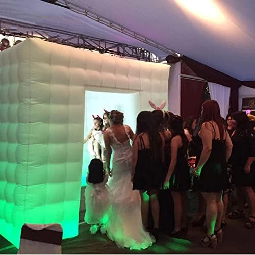 Afgzq Inflável Photo Booth Gabinete portátil Booth Frame Tent com 17 LED de cores LED para decoração de festa de casamento, 2,5 * 2,5 * 2,5m