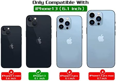 HEDQFM Compatível com iPhone 13 CASO CLARO CASE 6.1 polegadas +Protetor de tela de vidro temperado +telefone celular Beck na
