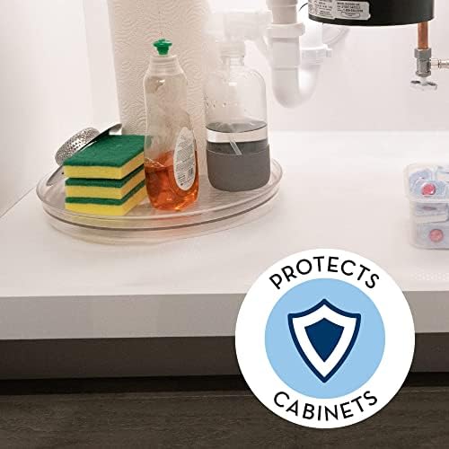 S&T INC. Em tapete de pia, revestimentos de prateleira para armários de cozinha não adesivo, resistente à água e revestimento de prateleira de cozinha de plástico, transparente, 24 pol. X 48 pol.