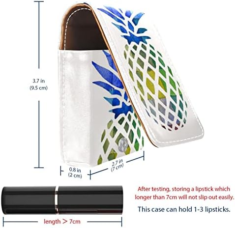 Mini bolsas cosméticas de abacaxi colorido para tubos de batom de couro de couro de couro