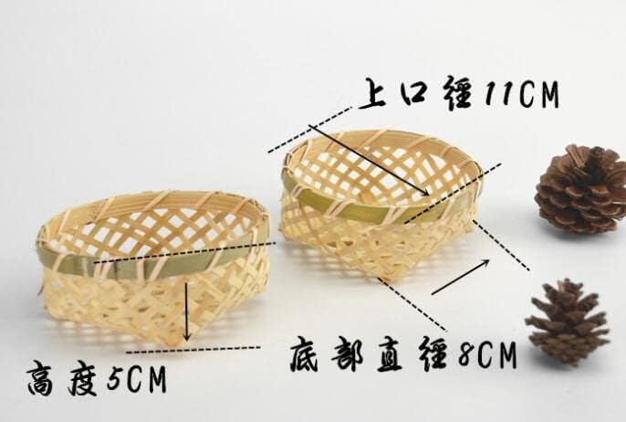 N/A 2pcs/set feita à mão pequena decoração de cesta de cozimento de cesta pequena artesanato de decoração de cesto pequeno