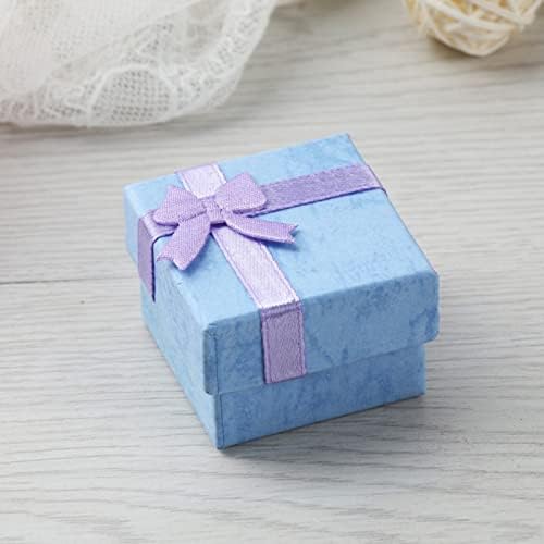 Caixa de jóias de papelão caixa grossa de papel a granel para estojo de presente de jóias com organizador de jóias com algodão e tampa para mulheres