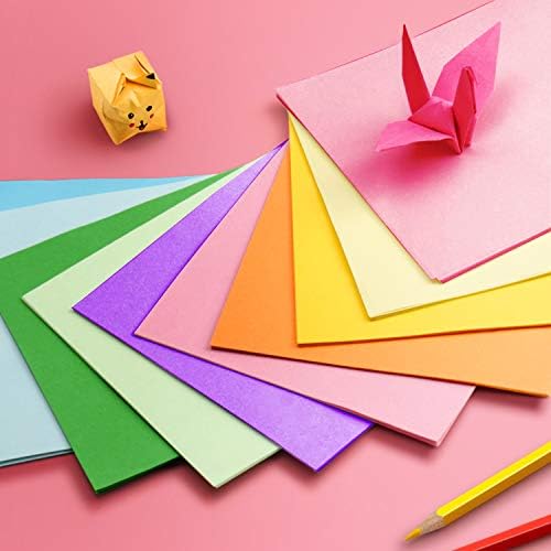 Colorido US origami papel de dupla face 6x6 240 folhas 12 cores, cores vívidas de origami papel 15x15 cm de 6 polegadas de papel dobrável quadrado para projetos de artes e artesanato…